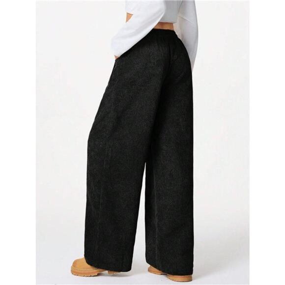 Wide Leg Corduroy Drawstring Pants - Picture 4 of 16